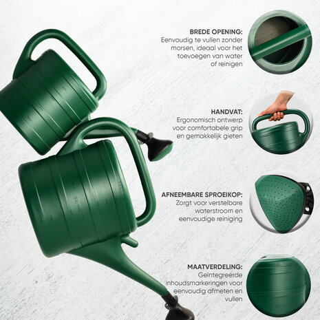 Discountershop Watering Cans 2 Pack – 10 Liter and 5 Liter Green Watering Can Set with Sprinkler Head – Garden Watering Can, Plant Watering Can and Flower Watering Can for Garden, Balcony, Indoor Plants and Vegetable Garden Discountershop Watering Cans 2 Pack – 10 Liter and 5 Liter Green Watering Can Set with Sprinkler Head – Garden Watering Can, Plant Watering Can and Flower Watering Can for Garden, Balcony, Indoor Plants and Vegetable Garden