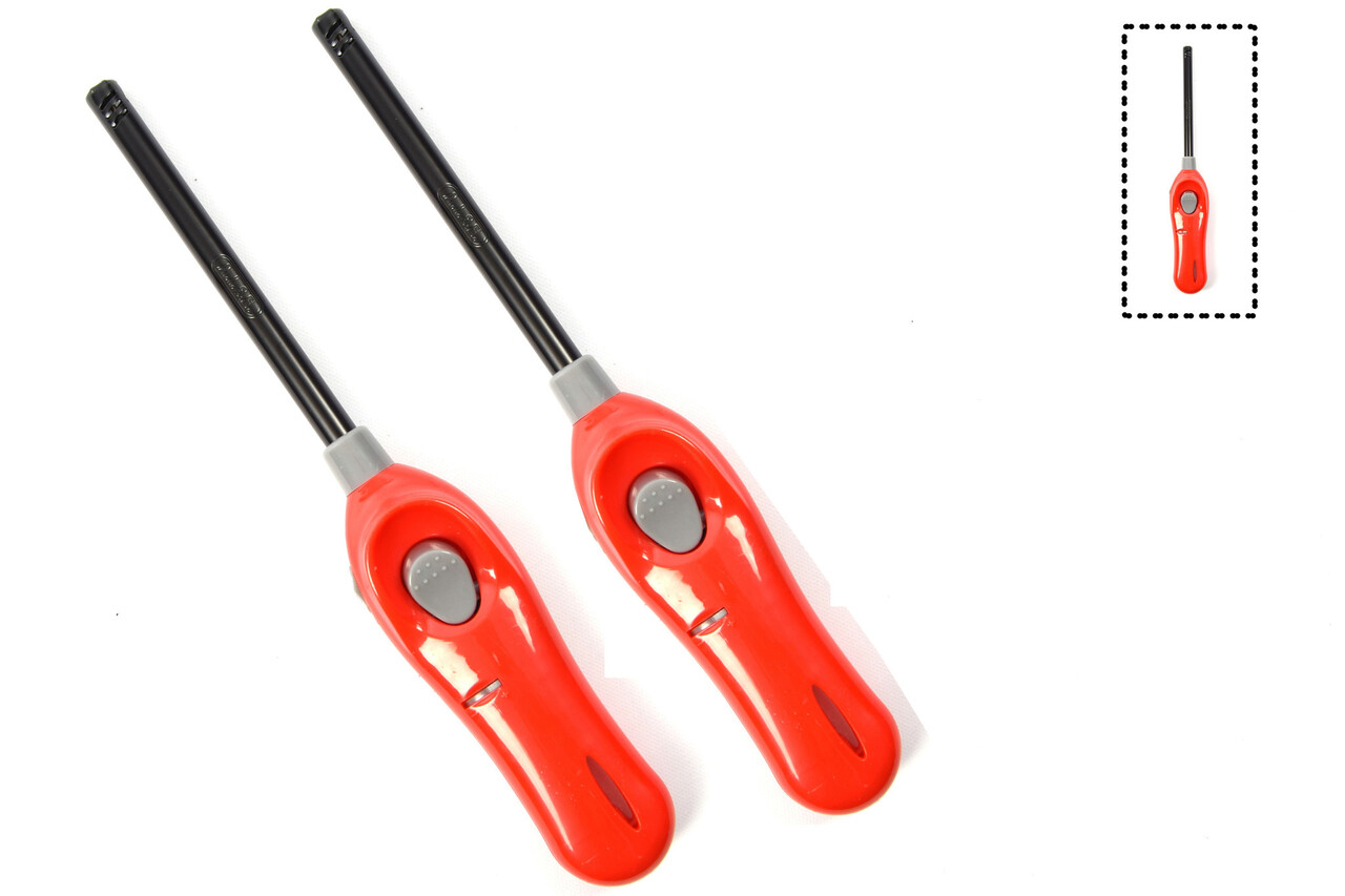 Discountershop Refillable Lighter 26 cm for BBQ, Kitchen, Candles and Hospitality Use with Long Neck Red Discountershop Refillable Lighter 26 cm for BBQ, Kitchen, Candles and Hospitality Use with Long Neck Red