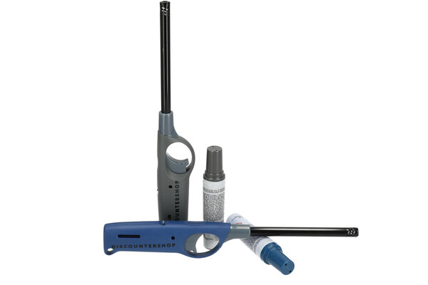 Merkloos Gasaansteker met Kinderbescherming 25.5 cm - Set van 2 Navulbare Aanstekers met Navulling voor BBQ, Kaarsen, Keuken, Horeca en Garage