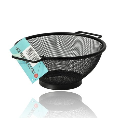 Discountershop 20 cm Black Stainless Steel Kitchen Strainer with 2 Handles – Fine-Mesh Colander for Pasta, Rice, Vegetables, Fruit, Washing and Draining Discountershop 20 cm Black Stainless Steel Kitchen Strainer with 2 Handles – Fine-Mesh Colander for Pasta, Rice, Vegetables, Fruit, Washing and Draining