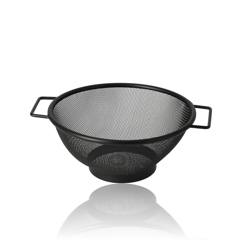Discountershop 20 cm Black Stainless Steel Kitchen Strainer with 2 Handles – Fine-Mesh Colander for Pasta, Rice, Vegetables, Fruit, Washing and Draining Discountershop 20 cm Black Stainless Steel Kitchen Strainer with 2 Handles – Fine-Mesh Colander for Pasta, Rice, Vegetables, Fruit, Washing and Draining