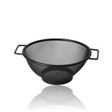 Discountershop Keukenzeef 20 cm zwart RVS met 2 handvatten Discountershop Keukenzeef 20 cm zwart RVS met 2 handvatten