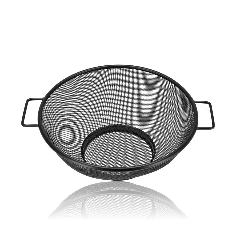 Discountershop Keukenzeef 31 cm zwart RVS met 2 handvatten – groot fijnmazig vergiet voor pasta, rijst, groente, fruit, aardappelen en wassen Discountershop Keukenzeef 31 cm zwart RVS met 2 handvatten – groot fijnmazig vergiet voor pasta, rijst, groente, fruit, aardappelen en wassen