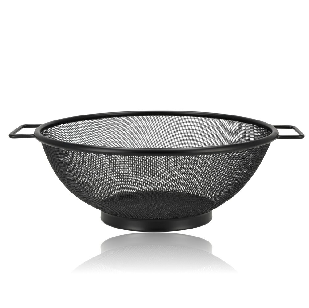 Discountershop Keukenzeef 31 cm zwart RVS met 2 handvatten – groot fijnmazig vergiet voor pasta, rijst, groente, fruit, aardappelen en wassen Discountershop Keukenzeef 31 cm zwart RVS met 2 handvatten – groot fijnmazig vergiet voor pasta, rijst, groente, fruit, aardappelen en wassen