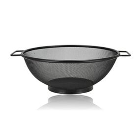 Discountershop Keukenzeef 31 cm zwart RVS met 2 handvatten Discountershop Keukenzeef 31 cm zwart RVS met 2 handvatten