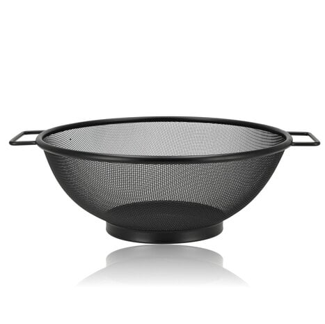 Discountershop 31 cm Black Stainless Steel Kitchen Strainer with 2 Handles – Large Fine-Mesh Colander for Pasta, Rice, Vegetables, Fruit and Potatoes Discountershop 31 cm Black Stainless Steel Kitchen Strainer with 2 Handles – Large Fine-Mesh Colander for Pasta, Rice, Vegetables, Fruit and Potatoes