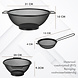 Discountershop Vergiet Set RVS 31 cm en 20 cm met Zeef 13 cm – 3-delige zwarte keukenzeef set voor pasta, rijst, groente, fruit en bakken Discountershop Vergiet Set RVS 31 cm en 20 cm met Zeef 13 cm – 3-delige zwarte keukenzeef set voor pasta, rijst, groente, fruit en bakken