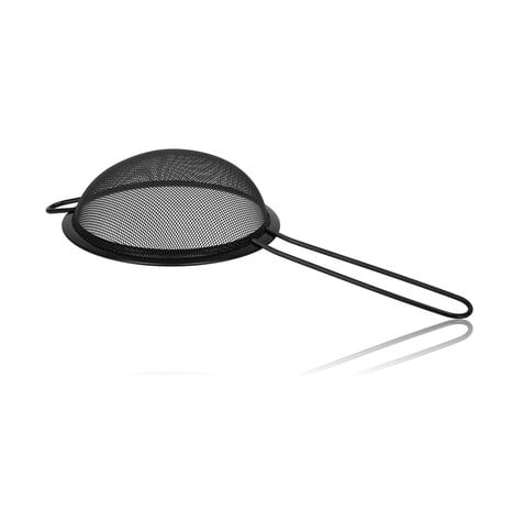Discountershop Fine-Mesh Kitchen Sieve Ø13 cm with Handle – Black Stainless Steel Strainer for Tea, Flour, Icing Sugar, Cocoa, Sauces and Stock Discountershop Fine-Mesh Kitchen Sieve Ø13 cm with Handle – Black Stainless Steel Strainer for Tea, Flour, Icing Sugar, Cocoa, Sauces and Stock