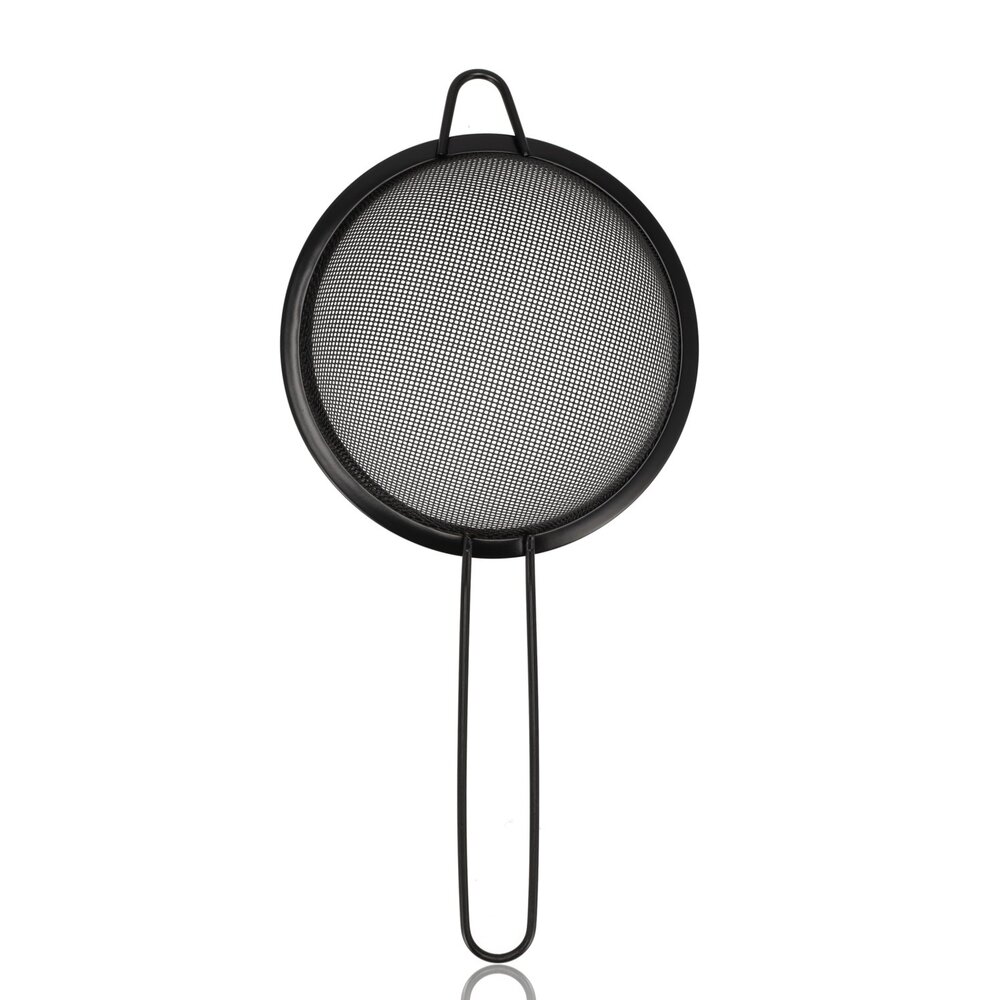 Discountershop Keukenzeef Ø13 cm zwart RVS met handvat – fijnmazige zeef voor thee, bloem, meel, poedersuiker, cacao, saus en bouillon in de keuken Discountershop Keukenzeef Ø13 cm zwart RVS met handvat – fijnmazige zeef voor thee, bloem, meel, poedersuiker, cacao, saus en bouillon in de keuken