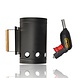 Discountershop Charcoal Chimney Starter with BBQ Starter Gun 17 x 27.5 cm – 2-Piece Metal Briquette Starter Set with Manual Air Blower for BBQ, Grill and Kamado