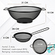 Discountershop Colander and Strainer Set – Stainless Steel Ø31 cm with Handles + Strainer Ø13 cm – Set of 2 Stainless Steel Kitchen Tools for Pasta, Rice, Vegetables & Tea Discountershop Colander and Strainer Set – Stainless Steel Ø31 cm with Handles + Strainer Ø13 cm – Set of 2 Stainless Steel Kitchen Tools for Pasta, Rice, Vegetables & Tea