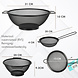 Discountershop Vergiet Set RVS 31 cm en 20 cm met Zeef 13 cm – 3-delige zwarte keukenzeef set voor pasta, rijst, groente, fruit en bakken