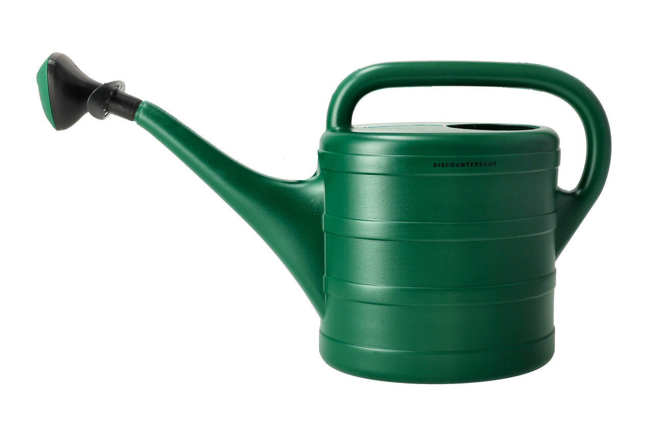 Discountershop Gieter 5 Liter met Sproeikop – Groene Kunststof Plantengieter voor Kamerplanten, Balkon, Tuin, Kas, Bloemen en Moestuin – Binnen en Buiten