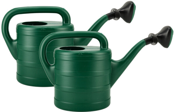Discountershop 5 Litre Green Plastic Watering Can - Detachable Sprinkler Head for Indoor Plants, Flowers, Balcony, Patio, Greenhouse and Garden