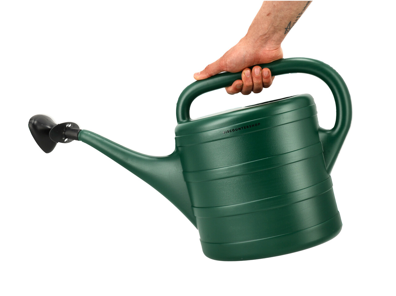 Discountershop Gieter 5 Liter met Sproeikop – Groene Kunststof Plantengieter voor Kamerplanten, Balkon, Tuin, Kas, Bloemen en Moestuin – Binnen en Buiten