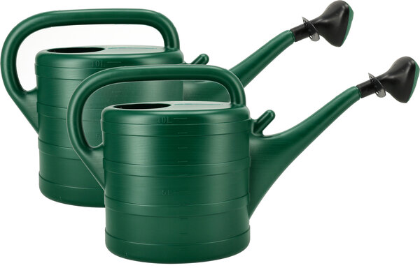 Discountershop Gieter 10 Liter met Sproeikop – Groene Kunststof Plantengieter voor Kamerplanten, Balkon, Tuin, Kas, Bloemen en Moestuin