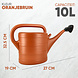 Discountershop 10 Litre Orange-Brown Plastic Watering Can with Detachable Sprinkler Rose for Indoor Plants, Balcony, Garden, Greenhouse and Vegetable Beds