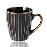 Discountershop Koffiemokken 200 ml met Oor – Zwart-Goud