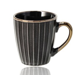 Discountershop Coffee Mugs 200ml with Handle – Black & Gold