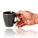 Discountershop Coffee Mugs 200ml with Handle – Ceramic Cups for Espresso, Lungo, Cappuccino, Tea, Home, Office and Hospitality in Black & Gold