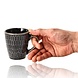 Discountershop Koffiemokken 200 ml met Oor – Keramische Koffiekopjes met Honingraatpatroon voor Espresso, Lungo, Cappuccino, Koffie en Thee