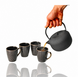 Discountershop Koffiemokken 200 ml met Oor – Keramische Koffiekopjes met Honingraatpatroon voor Espresso, Lungo, Cappuccino, Koffie en Thee