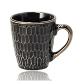 Discountershop Koffiemokken 200 ml met Oor en Honingraatpatroon