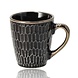 Discountershop Koffiemokken 200 ml met Oor – Keramische Koffiekopjes met Honingraatpatroon voor Espresso, Lungo, Cappuccino, Koffie en Thee