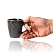 Discountershop Coffee Mugs 200ml with Handle – Black and Gold Ceramic Coffee Cups for Espresso, Cappuccino, Lungo, Americano and Tea