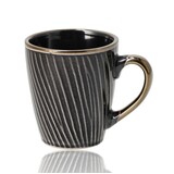 Discountershop Koffiemokken 200 ml met Oor – Keramiek Zwart-Goud