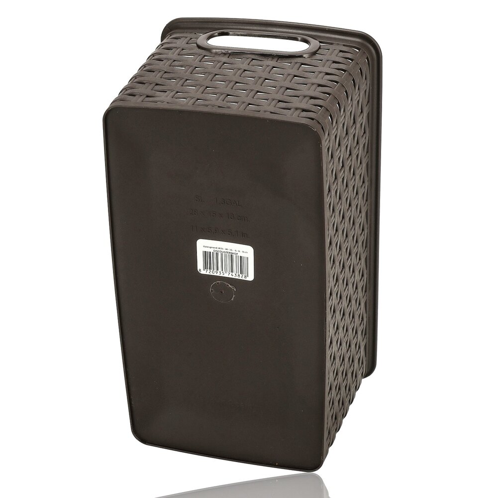 Discountershop 5L Plastic Storage Basket – Brown Rattan-Look Cupboard Organiser, 28 x 15 x 13cm, for Kitchen Cabinets, Wardrobes and Children’s Rooms Discountershop 5L Plastic Storage Basket – Brown Rattan-Look Cupboard Organiser, 28 x 15 x 13cm, for Kitchen Cabinets, Wardrobes and Children’s Rooms