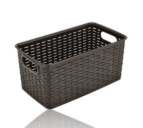 Discountershop Opbergmand 5L Kunststof – Rattan Look met Handgrepen
