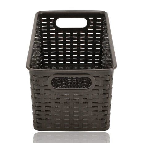 Discountershop 5L Plastic Storage Basket – Brown Rattan-Look Cupboard Organiser, 28 x 15 x 13cm, for Kitchen Cabinets, Wardrobes and Children’s Rooms Discountershop 5L Plastic Storage Basket – Brown Rattan-Look Cupboard Organiser, 28 x 15 x 13cm, for Kitchen Cabinets, Wardrobes and Children’s Rooms