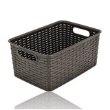 Discountershop Opbergmand 6L Kunststof met Handgrepen – Rattan Look Discountershop Opbergmand 6L Kunststof met Handgrepen – Rattan Look