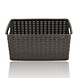 Discountershop Opbergmand 6L van Kunststof – Bruine Rattan Look Organizer 29 x 20 x 13 cm voor Keukenkast, Kledingkast, Speelgoed en Kinderkamer