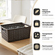 Discountershop Opbergmand 6L van Kunststof – Bruine Rattan Look Organizer 29 x 20 x 13 cm voor Keukenkast, Kledingkast, Speelgoed en Kinderkamer