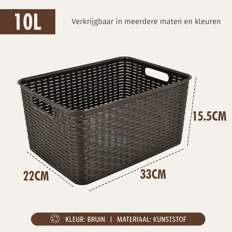 Discountershop 10L Plastic Storage Basket – Brown Rattan-Look Storage Box, 33 x 22 x 15.5cm, for Toys, Children’s Rooms, Kitchen Cabinets and Wardrobes Discountershop 10L Plastic Storage Basket – Brown Rattan-Look Storage Box, 33 x 22 x 15.5cm, for Toys, Children’s Rooms, Kitchen Cabinets and Wardrobes