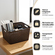 Discountershop Opbergmand 28,5L Kunststof met Handgrepen – Bruine Rattan Look Organizer 40 x 34 x 23 cm voor Speelgoed, Kledingkast en Keuken
