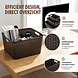 Discountershop Opbergmand 28,5L Kunststof met Handgrepen – Bruine Rattan Look Organizer 40 x 34 x 23 cm voor Speelgoed, Kledingkast en Keuken