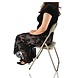 Discountershop Folding Chair with Velvet Seat - Beige Upholstered Backrest - 44 cm Seat Height - Metal Frame - Space-Saving Dining Chair