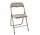 Folding Chair with Velvet Seat - Beige Upholstered Backrest - 44 cm Seat Height - Metal Frame - Space-Saving Dining Chair