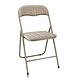 Discountershop Folding Chair with Velvet Seat - Beige Upholstered Backrest - 44 cm Seat Height - Metal Frame - Space-Saving Dining Chair
