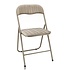 Folding Chair with Velvet Seat - Beige - 44 cm