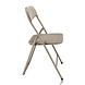 Discountershop Folding Chair with Velvet Seat - Beige Upholstered Backrest - 44 cm Seat Height - Metal Frame - Space-Saving Dining Chair