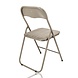 Discountershop Klapstoel met fluwelen zitting - Beige - Zithoogte 44 cm - Metalen frame - Opvouwbare eetkamerstoel voor extra zitplaatsen