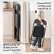 Discountershop Klapstoel met fluwelen zitting - Grijs - Zithoogte 44 cm - Metalen frame - Inklapbare eetkamerstoel met beklede rugleuning