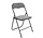 Klapstoel met fluwelen zitting - Grijs - Zithoogte 44 cm - Metalen frame - Inklapbare eetkamerstoel met beklede rugleuning