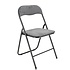 Folding Chair with Velvet Seat - Grey - 44 cm