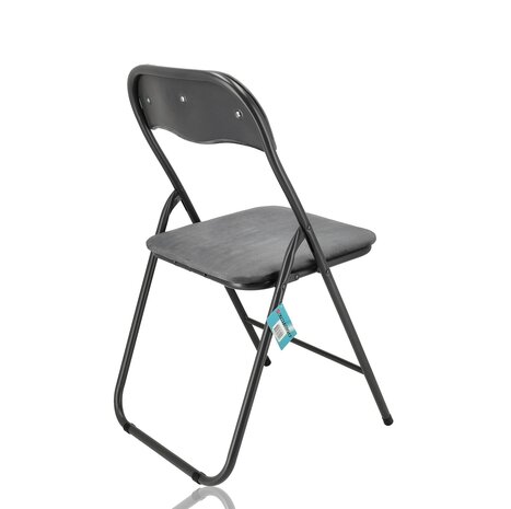 Discountershop Folding Chair with Velvet Seat - Grey - 44 cm Seat Height - Metal Frame - Foldable Dining Chair with Upholstered Backrest