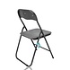 Discountershop Klapstoel met fluwelen zitting - Grijs - Zithoogte 44 cm - Metalen frame - Inklapbare eetkamerstoel met beklede rugleuning